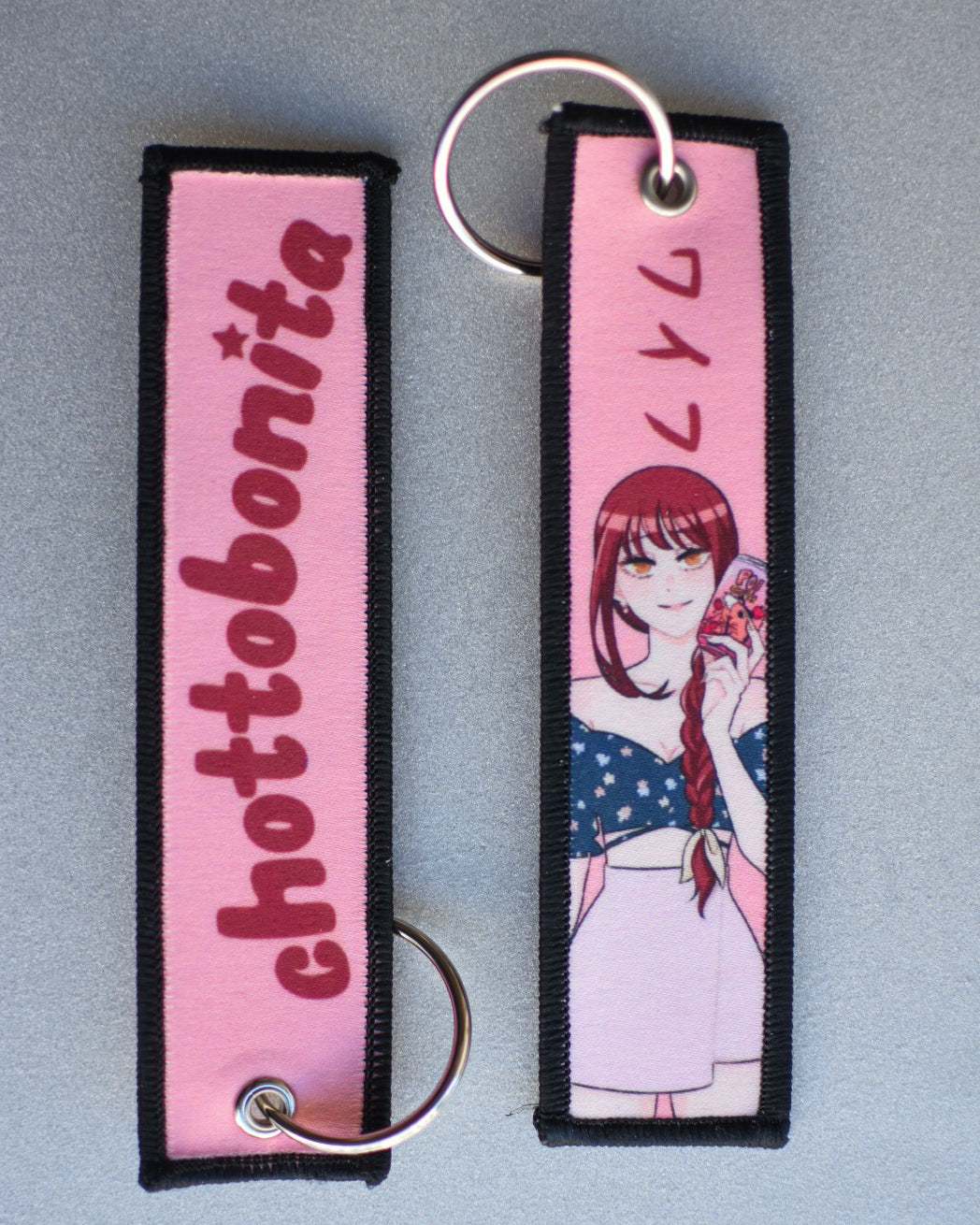 Redhead waifu jet tag keychain